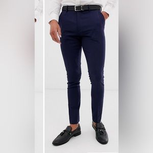ASOS Mens Navy Skinny Dress Pants 30/32 New With Tags